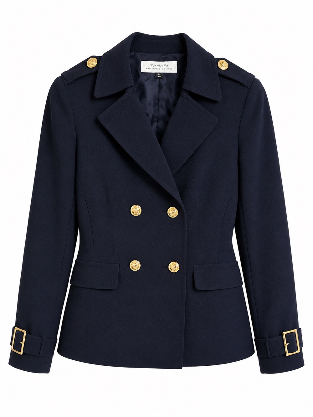 Tahari Black Double-Breasted Military Sailor Blazer NWOT - Picture 3 of 8